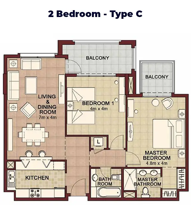 2 BR - Type C